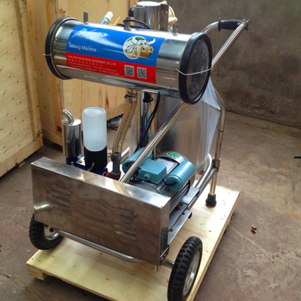 Single Bucket Portable Vacuum Pump Milking Machine With 250 l / Min Vacuum Pump Capacity