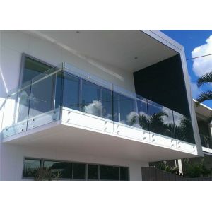 Tempered Glass Balcony Railing , Standoff Glass Railing Stainless Steel Material