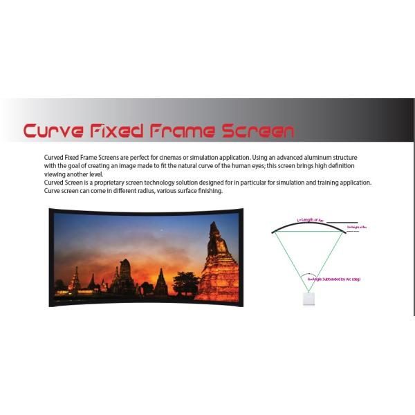 Ultra HD 4k projection screen , 16/9 curved screen Wall Installation for Cinema