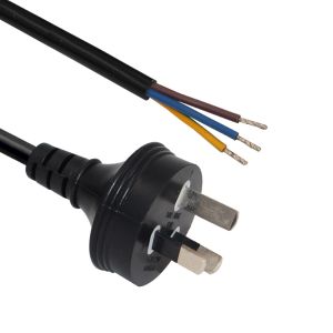 China AU 2P/3P to Stripped 2C/3C Power Cord 1.2M Black H05VV-F on sale