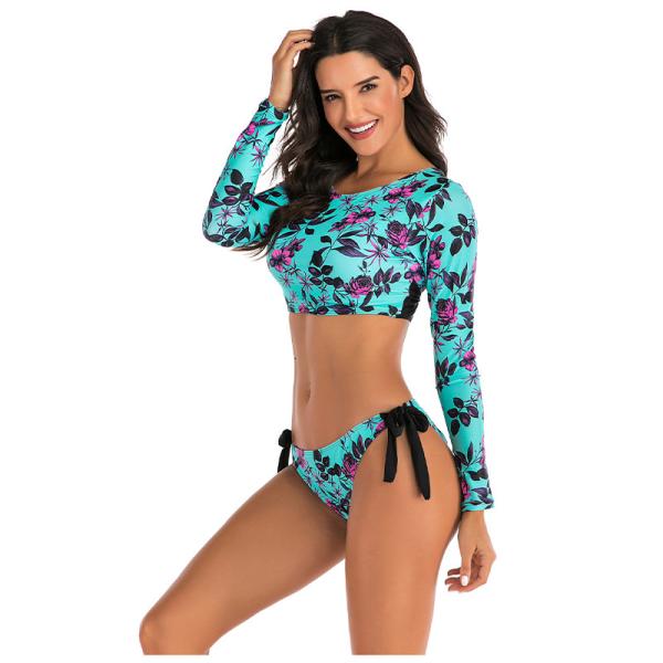 Side Strap Bathing Womens Surfing Suits Sunscreen Split Flowers Quick Drying
