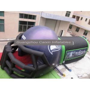 BLue color inflatable helmet tunnel school rugby sports with customized logo
