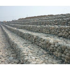 80 X 100 Mm Crimped Gabion Fence System / Woven Gabion Baskets