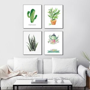 Small Cute Plants Design Canvas Prints For Wall Decoration Office Or Home