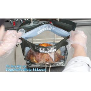 Anti Fog Function Plastic Zipper Roasted Chicken Packaging Bag, slide zipper hot