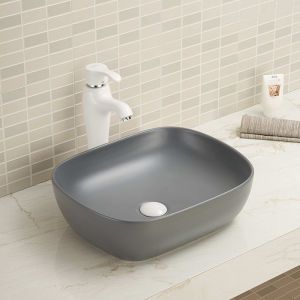 500mm 600mm Rectangular Countertop Basin With Overflow