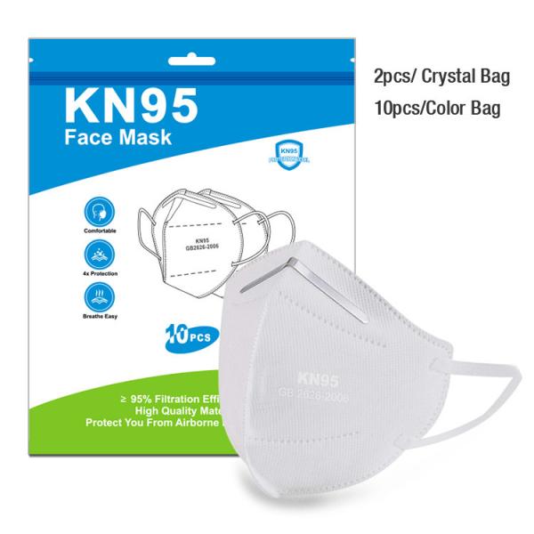 White Color Anti Virus KN95 Face Mask FFP2 5 Layers 95% Efficiency Easy Degradation
