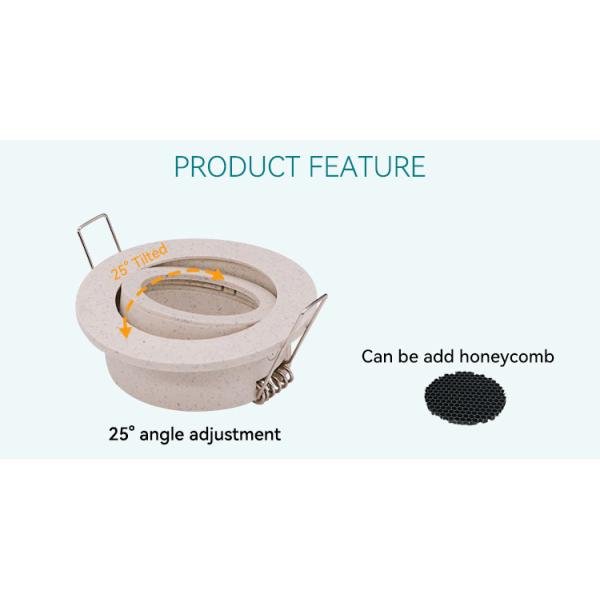 Eco Friendly MR16 Downlight Housing Bamboo Fiber 25 Degree Tilted Recessed Light Housing
