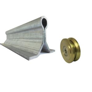 Quality Metal Floor Bolt Down Sliding Gate Track Hardware And Wheels Embedded U Shape Groove for sale