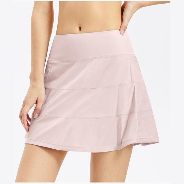 Nylon Womens Golf Clothes Tennis Sports Skort Skirts Pink Printing