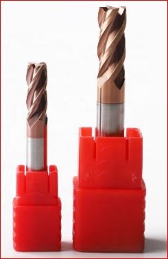 TiAlN Coating Tungsten Carbide End Mill 35° Spiral Angle Smooth Shank