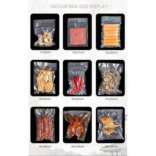 Transparent Vacuum Food Packaging Embossed Nylon Fresh-Keeping Packaging Bag Food And Fruit Gravure Printing Surface
