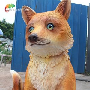 1.6 Meters Height Fiberglass Animatronic Fox For Playground
