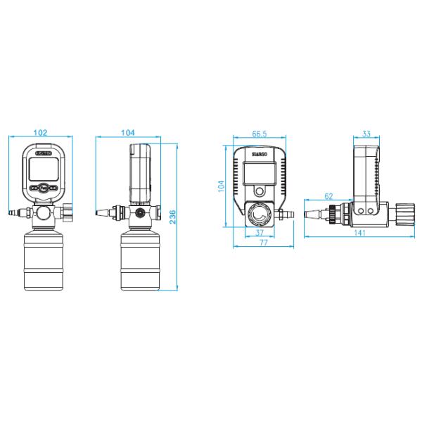 Hospital series Medical Oxygen Flow Meters, Air Flow Meter From MEAS