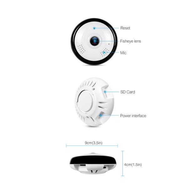Wifi 360 Panoramic Vr Camera / Fisheye Ir Camera Supports Wireless Connection