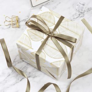 Ribbon Red Single Side Ribbon Packaging for Gift Gold/Silver Glitter Edge Satin