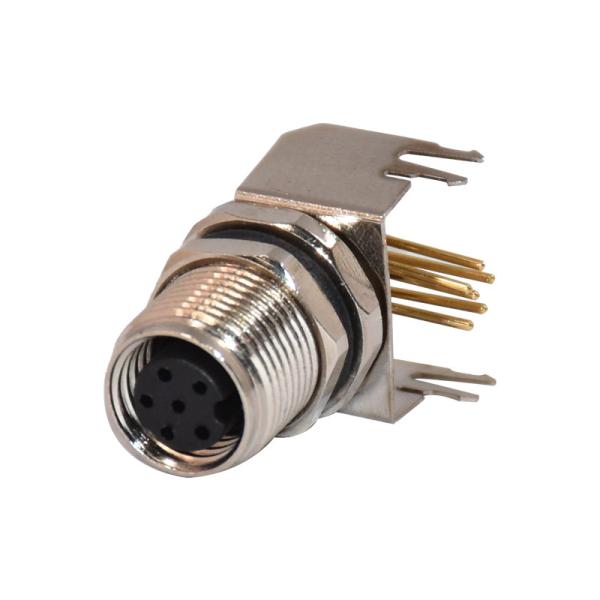M8 6pins Female 90 Degree 4pins Female Panel Mount Connector Sensor Socket