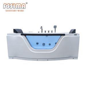 China Two Person Spa Bathtub Corner Acrylic Jacuzzi Tub 1700x600mm 2 Sided Skirt Corner on sale