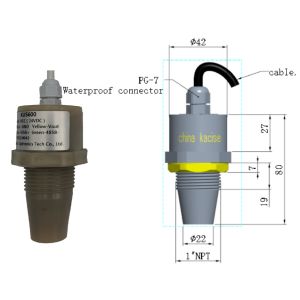 5m intelligent Ultrasonic water level meter 5V RS485 output PVDF liquide Level