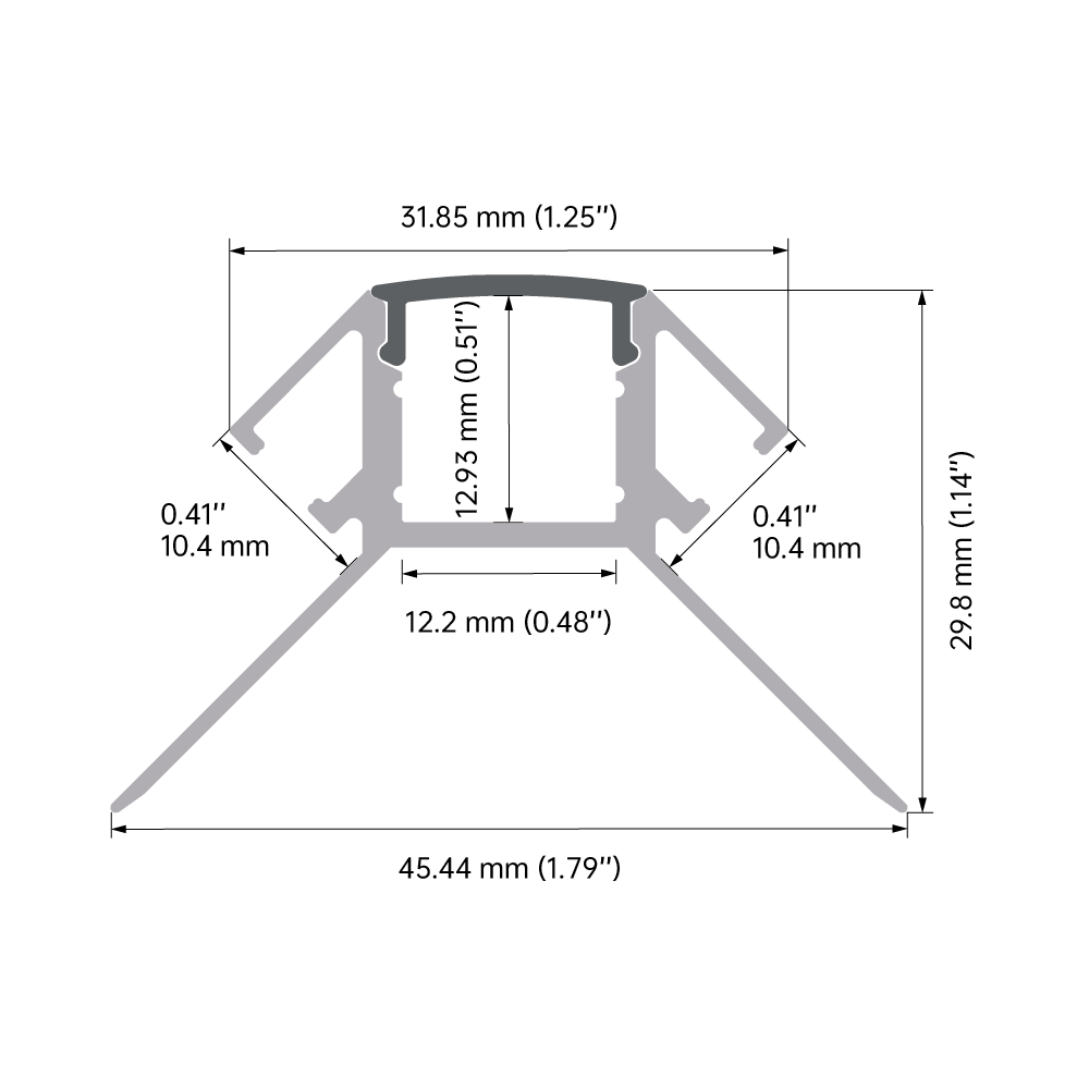 6061-T6 Aluminum Alloy LED Plasterboard Profile with Integrated Diffuser and