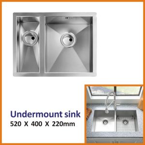 Quality Thick 2mm Stainless Steel Sink Undermount 18 Gauge 52x40 for sale