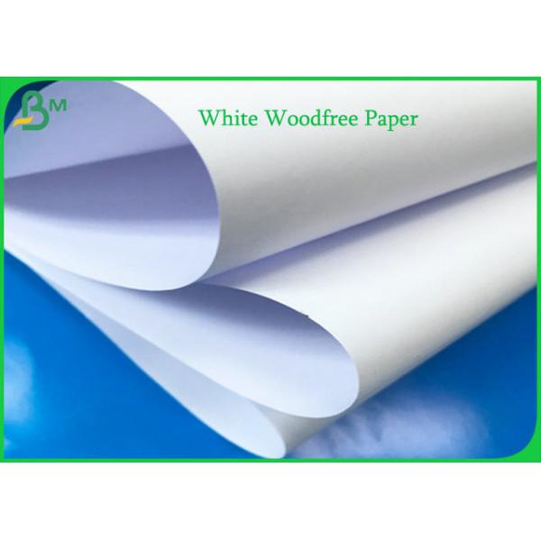 Buy 55g 60g 70g 80g White Woodfree Paper Roll 100% Virgin Wood Pulp For Exercise Book at wholesale prices