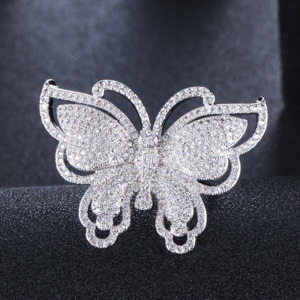 Fashion Colorful Butterfly CZ Gold Ring For Women Girls Fashion Engagement Wedding CZ Crystal Finger Ring Party Jewelry