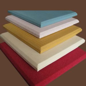 Fireproof Material Acoustic Fabric Wall Covering Red / Yellow / White