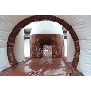 Indoor Chocolate 0.55mm Plato pvc Inflatable Amusement Park