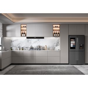 Modular Kitchen Cabinet Set with Sink Faucet and Drawer Basket