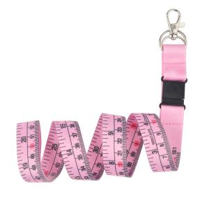 China Pink Soft Cloth Tape Measure Lanyard Easy To Carry Work ID Card Light Weight Precise Measurement Tool on sale