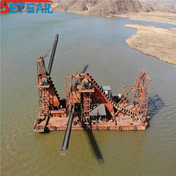 Chain Bucket Sand Diamond Dredger Full Automatic for River Gold Prospecting