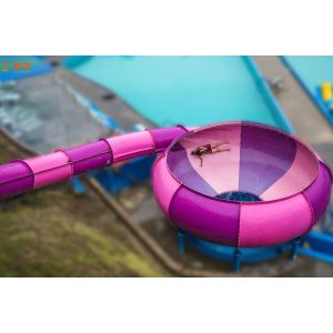 Fiberglass Material Bowl Water Slide Commercial Playground Equipment 15kW Power