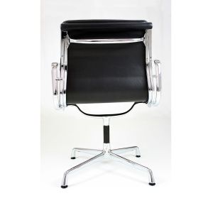 Low Back 4 Legs Soft Pad Office Chair , Aluminum Swivel Chair Without Wheels