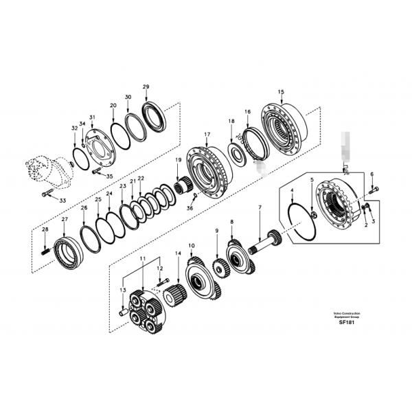 Excavator Planetary Gear Parts , EC460 Hydraulic Spare Parts Gear 8230-09980