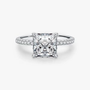 Elegant Handmade White Ice Cut Square 925 Sterling Silver Wedding Rings