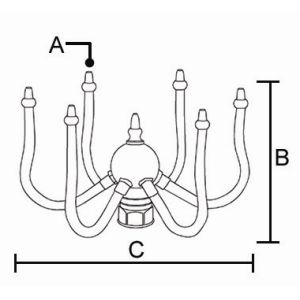 Brass Chrome 1" DN25 Rotating Fountain Nozzle