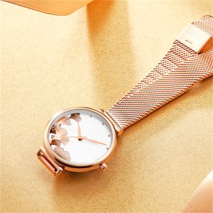 9mm Case Women Quartz Wrist Watch Symmetrical 3ATM Waterproof