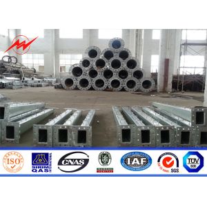 15M Customized Galvanized Steel Transmission Power Pole Round 6mm Thickness