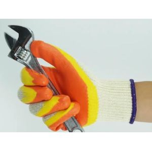 Poly Cotton Seamless Knitted Latex Palm Coated Gloves