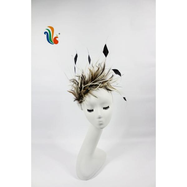 15*30 cm Goose Feather Millinery Supplies with Stripped Coque and Hackle Flower Mount