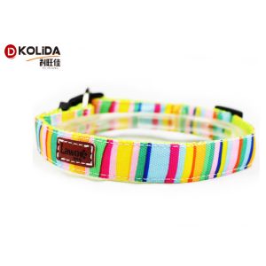 Extra Cute Soft Adjustable Dog Collar Rainbow Color With High Impact Plastic