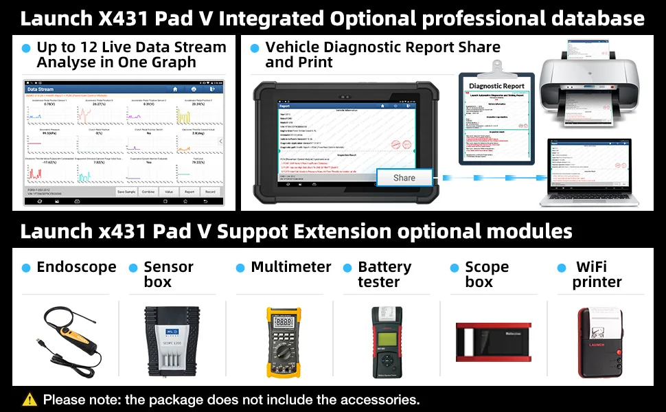 New- LAUNCH X431 PAD V ELITE Car Diagnostic Tools Online Programming CAN FD\DOIP\J2534 Auto OBD OBD2 Scanner Free Shippi