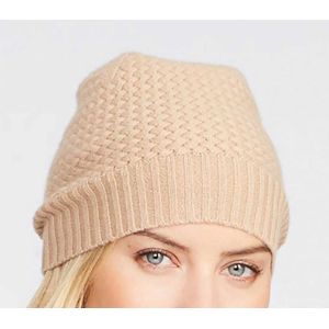 China Women ' S Knit Beanie Hats 100 % Cashmere Material Lattice Stitch 7gg Gauge on sale
