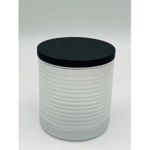 Milky White Glass Bath Accessories Set Round With Circle Line Lotion Dispenser