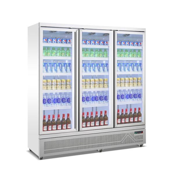 Triple Glass Door Display Freezer Cooler Drink Milk Beverage Refrigerated