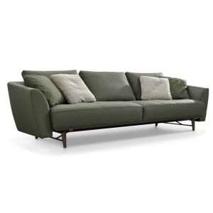 Long sofa divided into two sectionla chaise sofa with ottoman by Feather filled