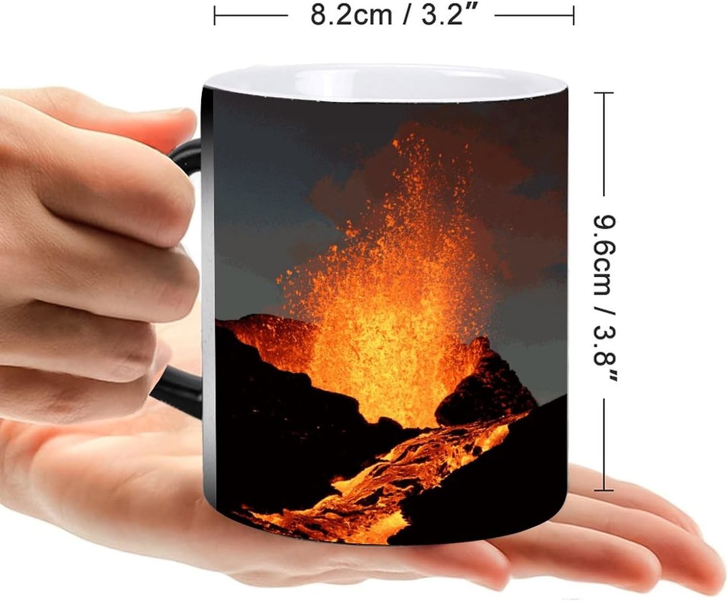 Ceramic Color Changing Mug Birthday Gifts for Men Women Heat Changing Coffee Mug Cup with Heart 16 oz