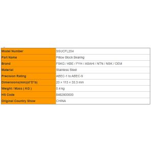 Stainless Steel Pillow Block Bearings SSUCFL204 / SSUCFL201 / SSUCFL205 Flanged