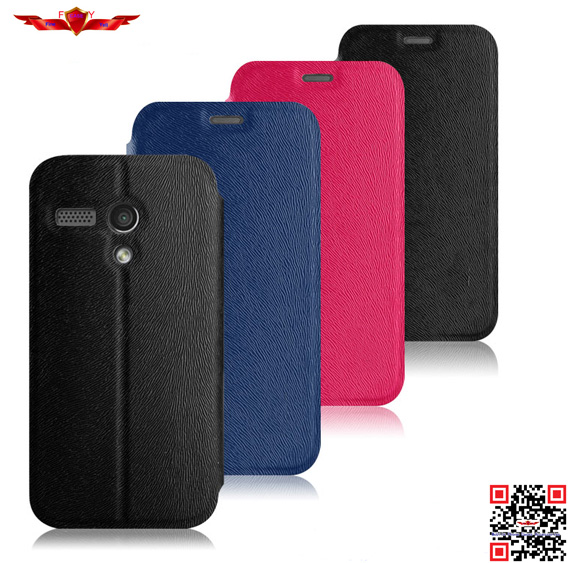 New Hot Selling 100% Qualify Ultra Thin PU Flip Leather Cover Case For MOTO G Colorful